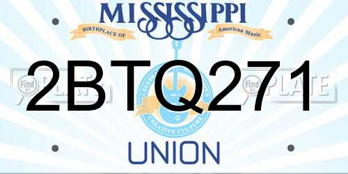 2BTQ271 Mississippi License Plate