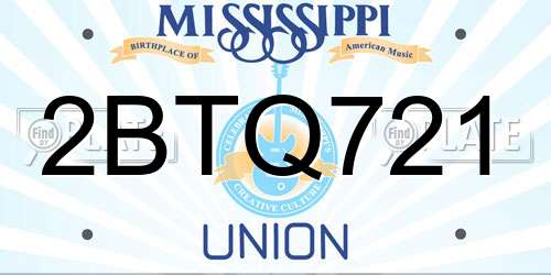 2BTQ721 Mississippi License Plate