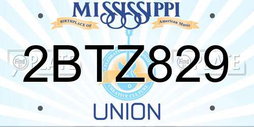 2BTZ829 Mississippi License Plate