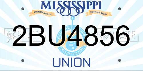2BU4856 Mississippi License Plate