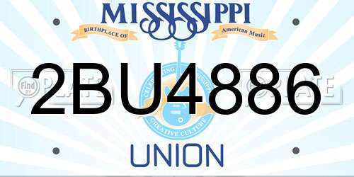2BU4886 Mississippi License Plate