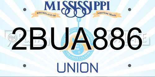 2BUA886 Mississippi License Plate