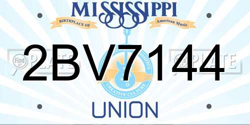 2BV7144 Mississippi License Plate