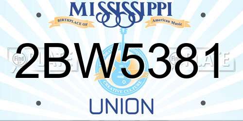 2BW5381 Mississippi License Plate