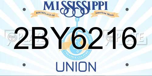 2BY6216 Mississippi License Plate