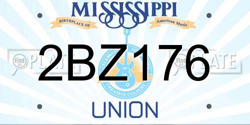 2BZ176 Mississippi License Plate