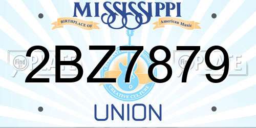 2BZ7879 Mississippi License Plate