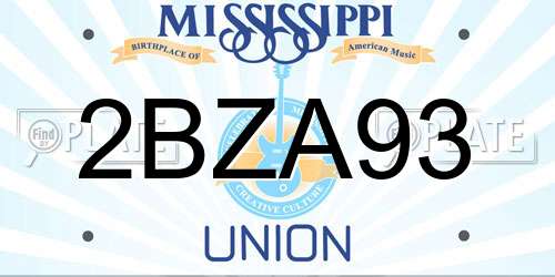 2BZA93 Mississippi License Plate