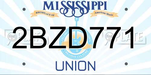 2BZD771 Mississippi License Plate