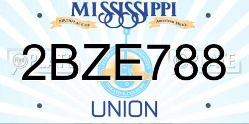 2BZE788 Mississippi License Plate