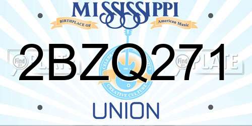 2BZQ271 Mississippi License Plate