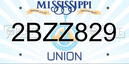 2BZZ829 Mississippi License Plate