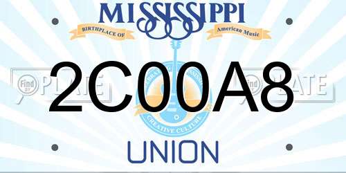 2C00A8 Mississippi License Plate