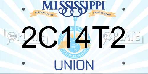 2C14T2 Mississippi License Plate