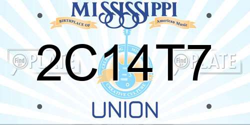 2C14T7 Mississippi License Plate