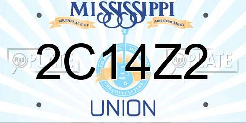 2C14Z2 Mississippi License Plate