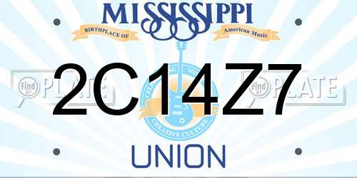 2C14Z7 Mississippi License Plate