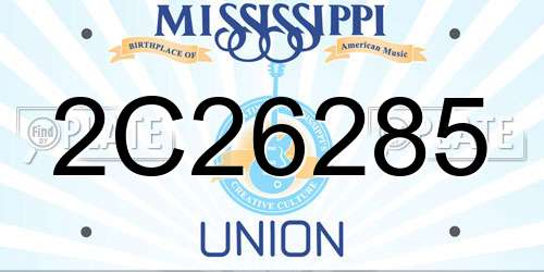 2C26285 Mississippi License Plate