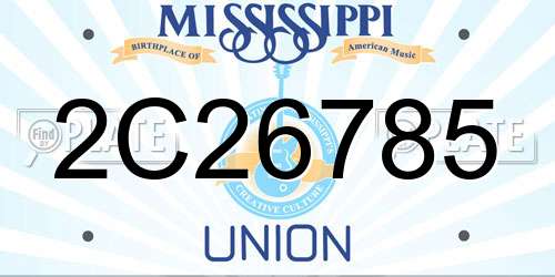 2C26785 Mississippi License Plate
