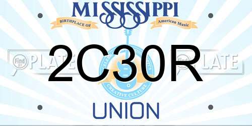 2C30R Mississippi License Plate