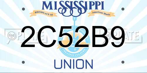 2C52B9 Mississippi License Plate
