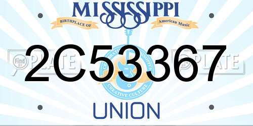 2C53367 Mississippi License Plate