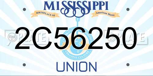 2C56250 Mississippi License Plate