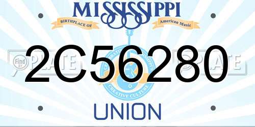 2C56280 Mississippi License Plate