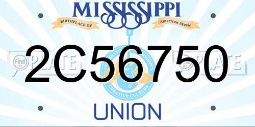 2C56750 Mississippi License Plate