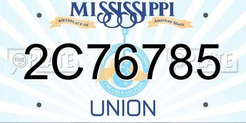 2C76785 Mississippi License Plate