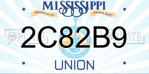 2C82B9 Mississippi License Plate