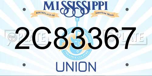2C83367 Mississippi License Plate