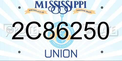 2C86250 Mississippi License Plate