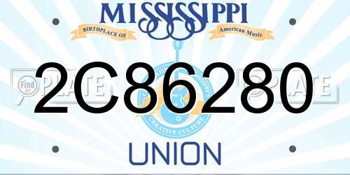 2C86280 Mississippi License Plate