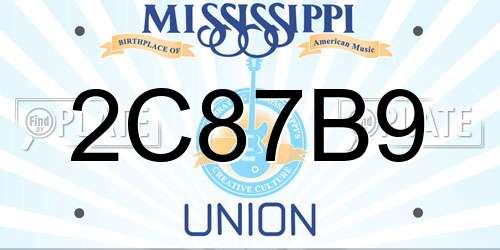 2C87B9 Mississippi License Plate