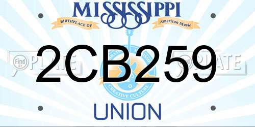 2CB259 Mississippi License Plate