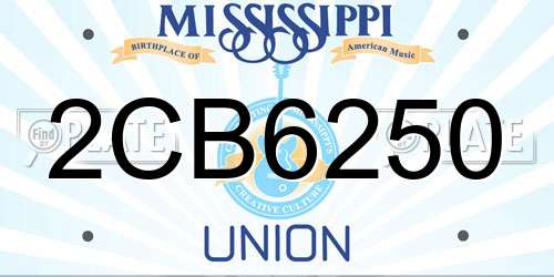 2CB6250 Mississippi License Plate