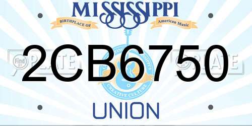 2CB6750 Mississippi License Plate