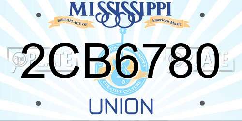 2CB6780 Mississippi License Plate