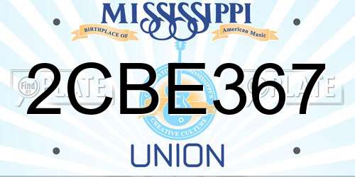 2CBE367 Mississippi License Plate