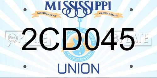 2CD045 Mississippi License Plate