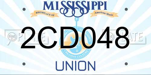 2CD048 Mississippi License Plate