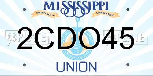 2CDO45 Mississippi License Plate