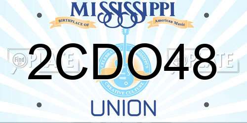 2CDO48 Mississippi License Plate