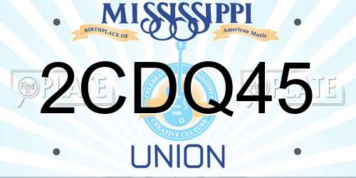 2CDQ45 Mississippi License Plate