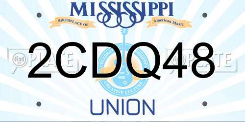 2CDQ48 Mississippi License Plate
