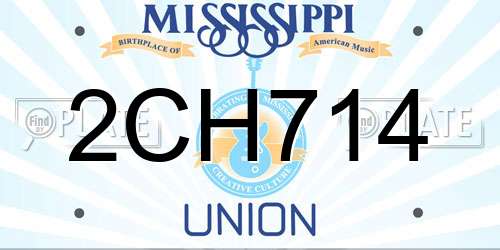 2CH714 Mississippi License Plate