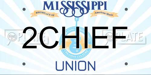 2CHIEF Mississippi License Plate