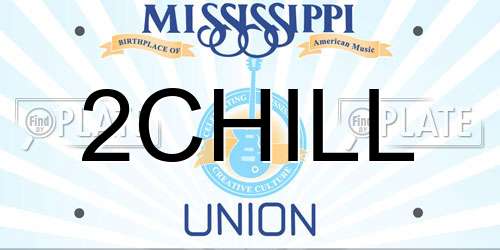 2CHILL Mississippi License Plate
