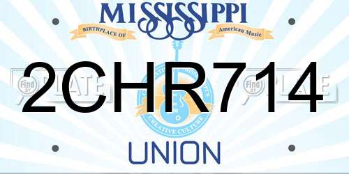 2CHR714 Mississippi License Plate